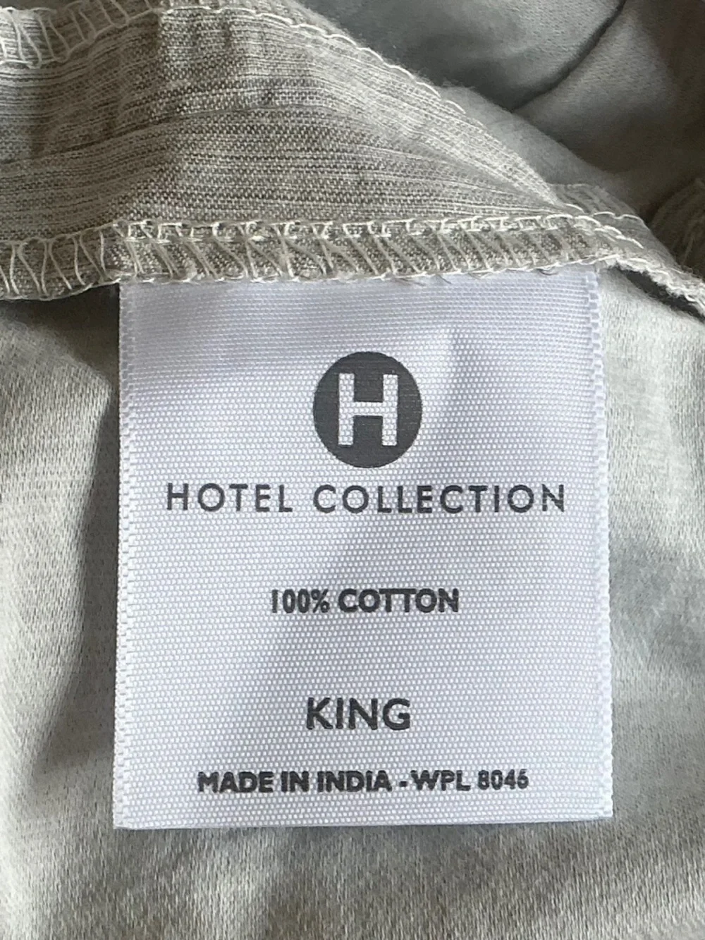 NWOT Hotel Collection gray lightweight cotton KING Duvet cover